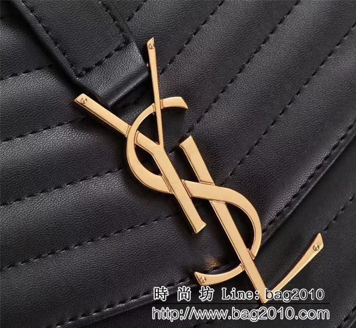YSL聖羅蘭 雙蓋頭 最新原版羊紋皮鏈條單肩斜挎包 YAS1000